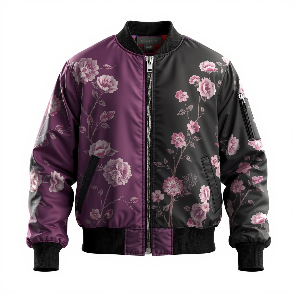 Reversible bomber jacket in Plum × Rose Gold × Faded Lavender