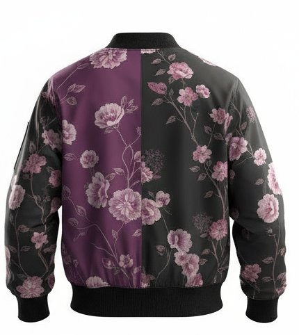 Reversible bomber jacket in Plum × Rose Gold × Faded Lavender