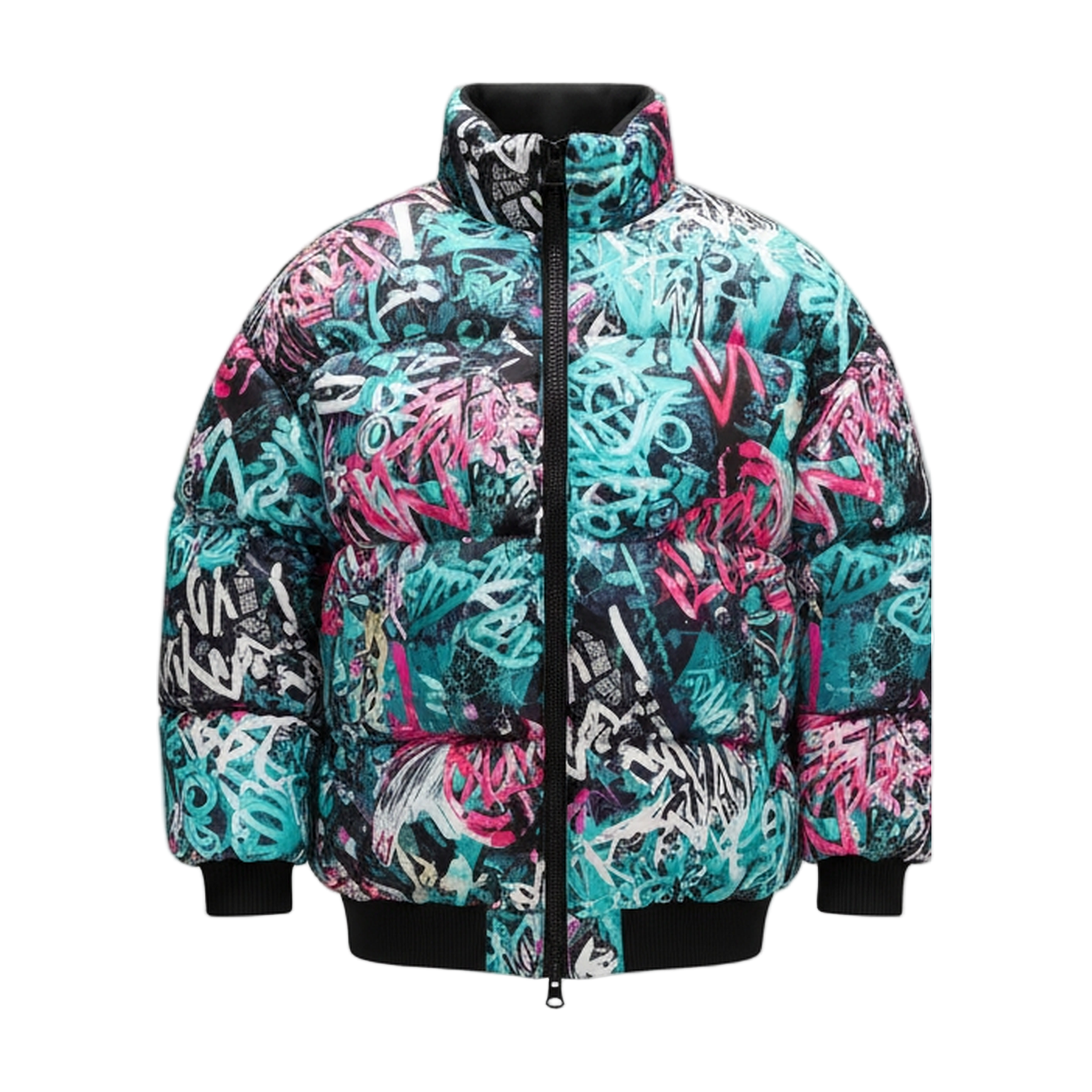“Neon Blast Puffer” – Street Art in Full Volume