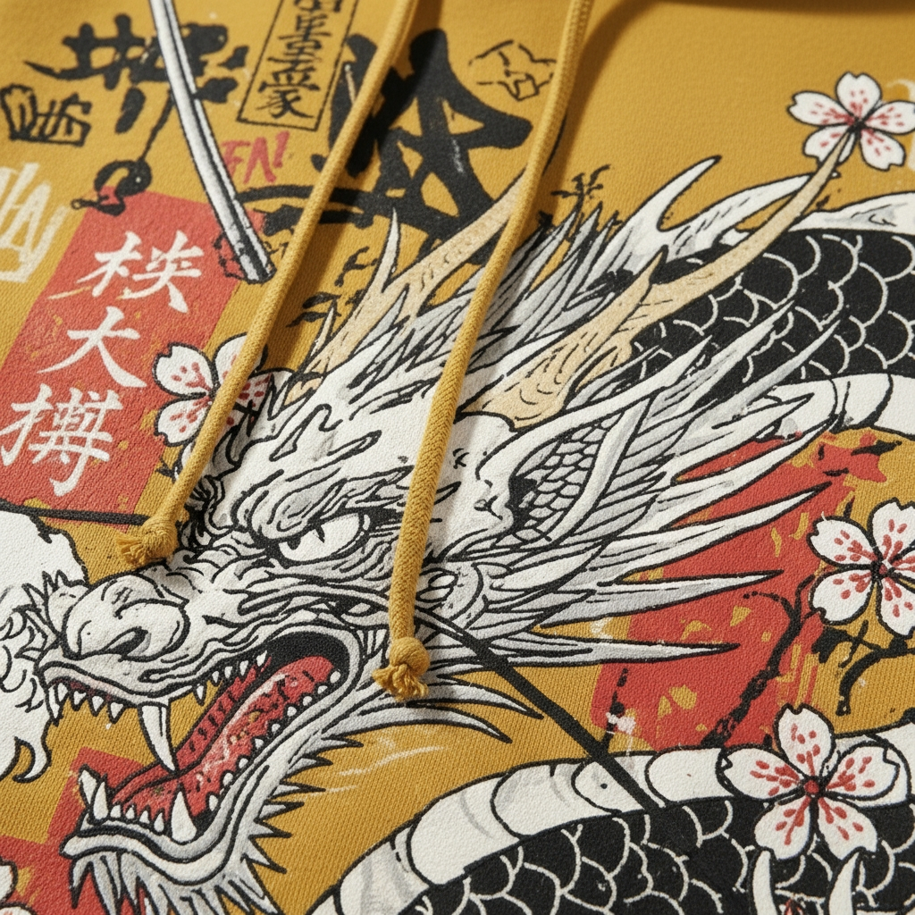 Golden Dragon & Samurai Hoodie