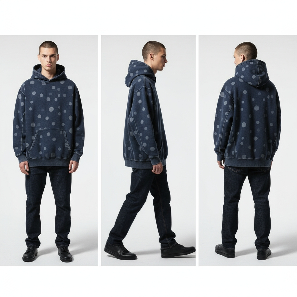 Midnight Polka Hoodie – Premium Art Collection