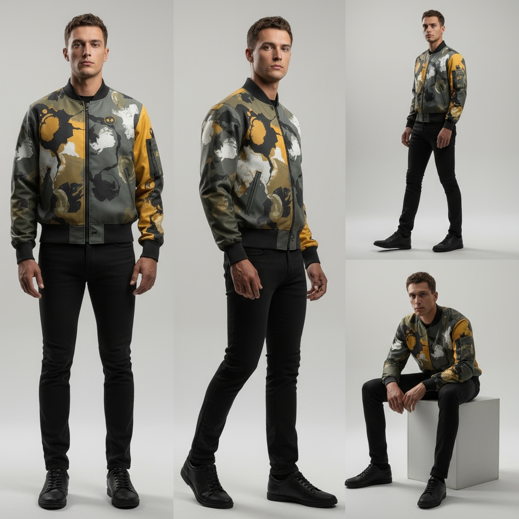 Glitch Urban Oil-Drip Bomber