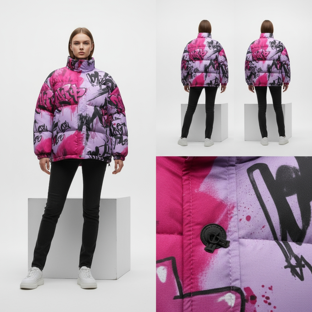 Neon Drip Puff Jacket