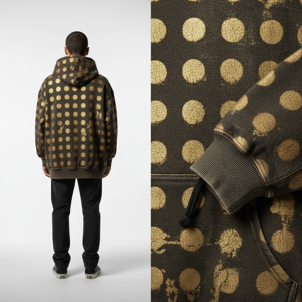 Golden Dust Polka Hoodie – Premium Art Collection