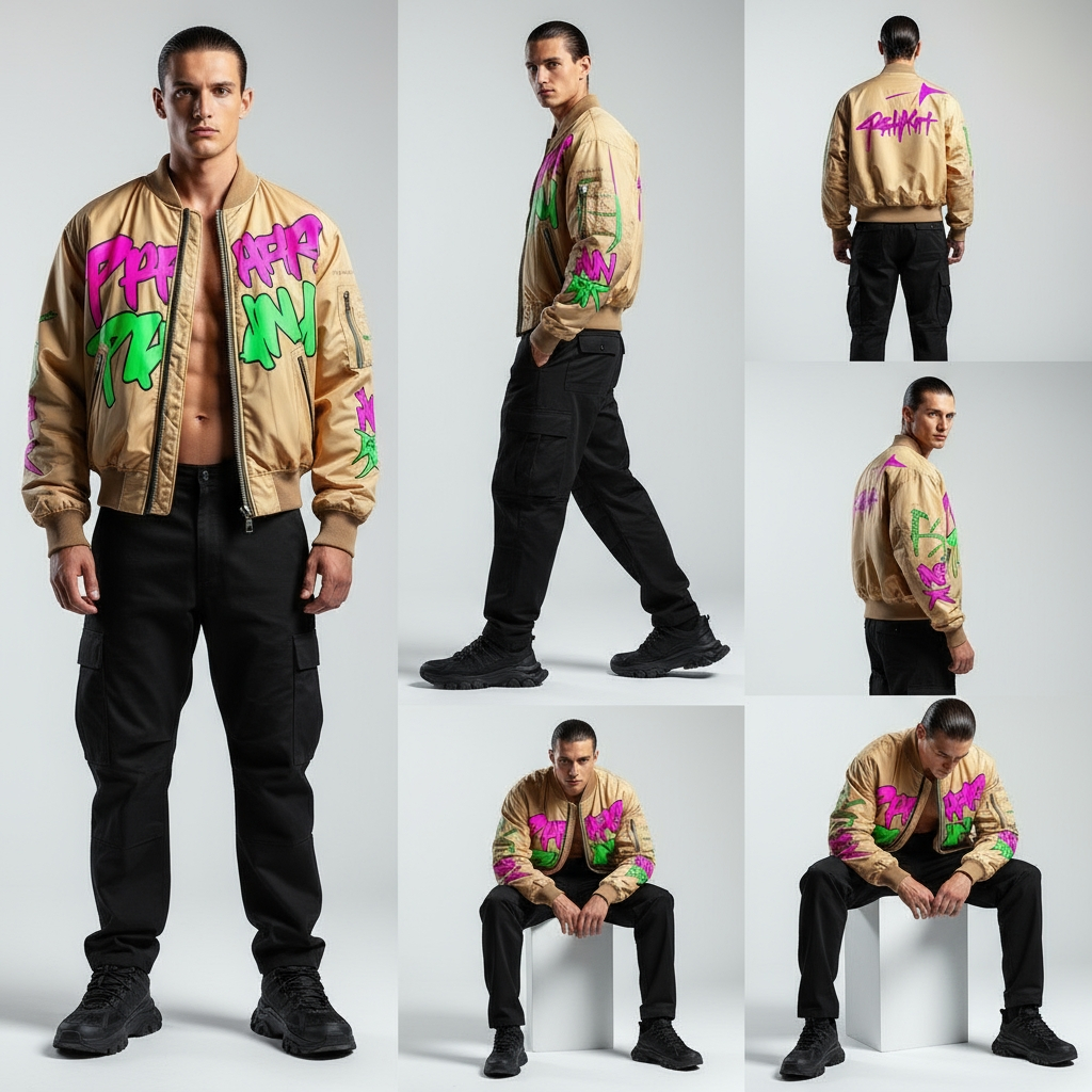 Glitch Neon Bomber